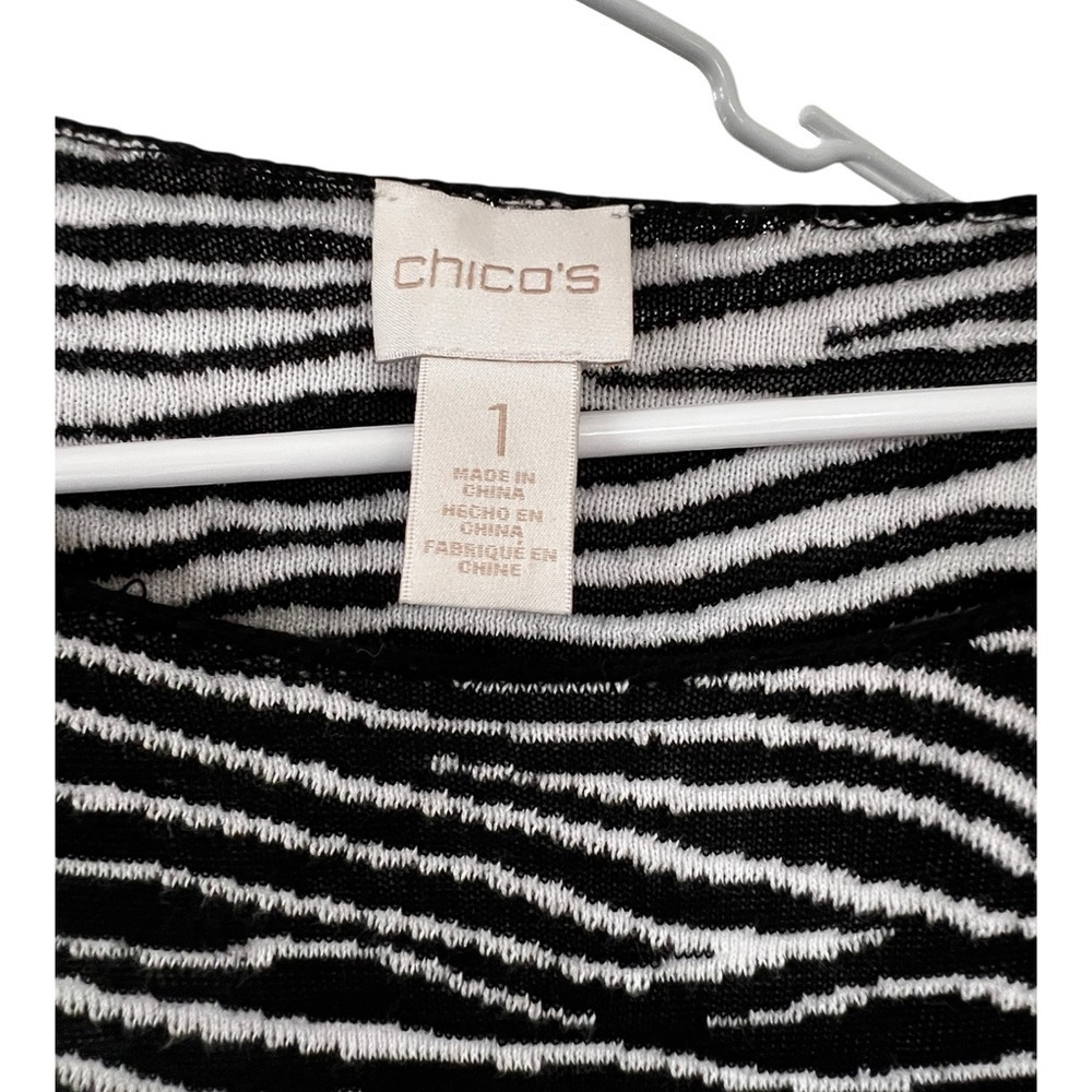 Chico's Monochrome zebra Striped Top - Picture 3 of 5